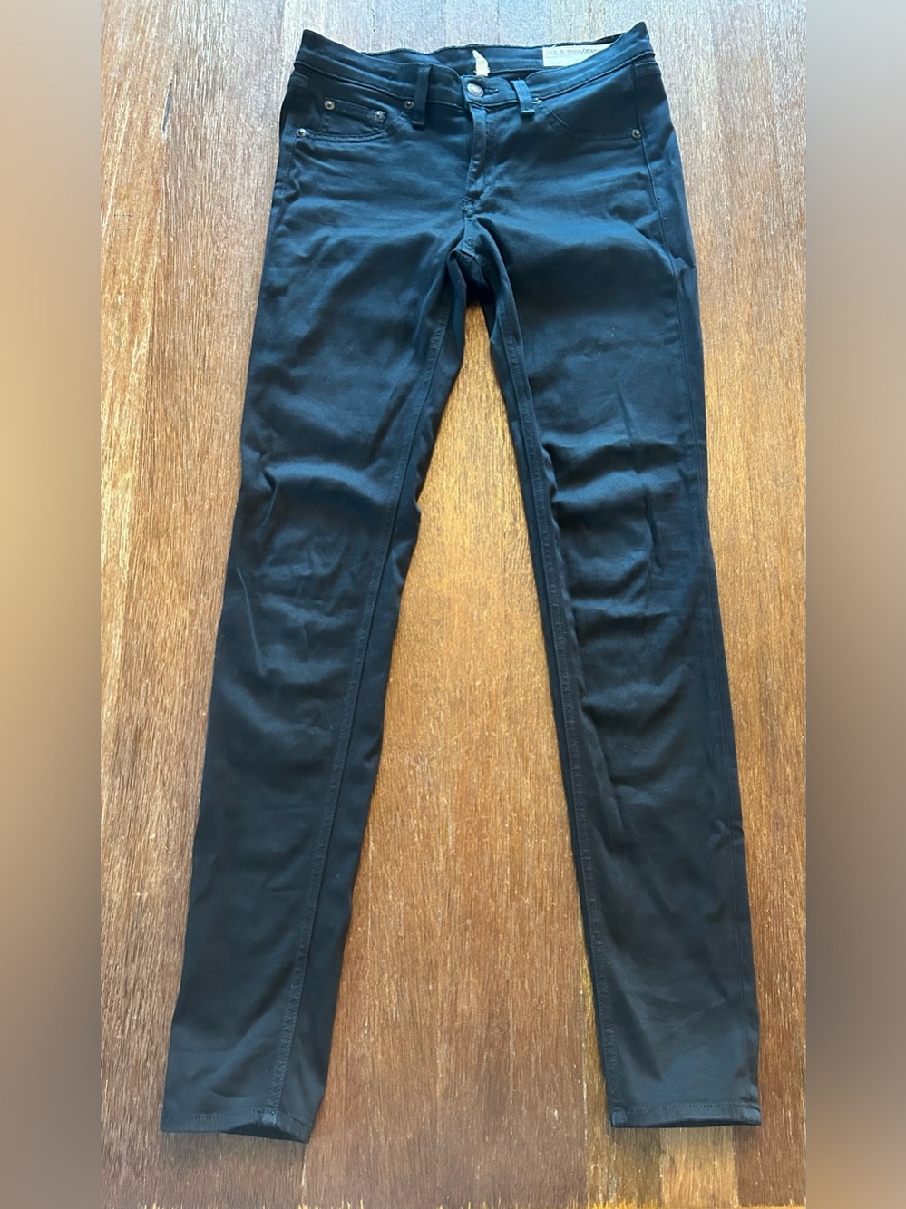 Rag & Bone/JEAN Coated Black Skinny Legging Jeans Size 27